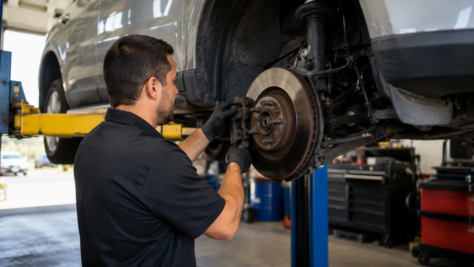 Brake service in progress project photo