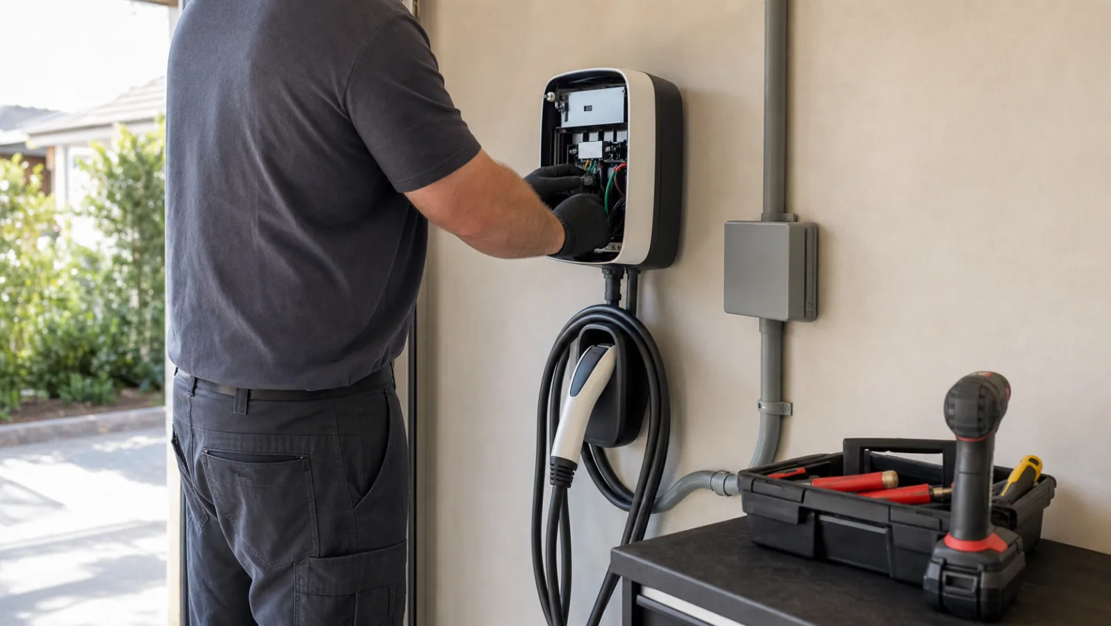 EV charger install project photo