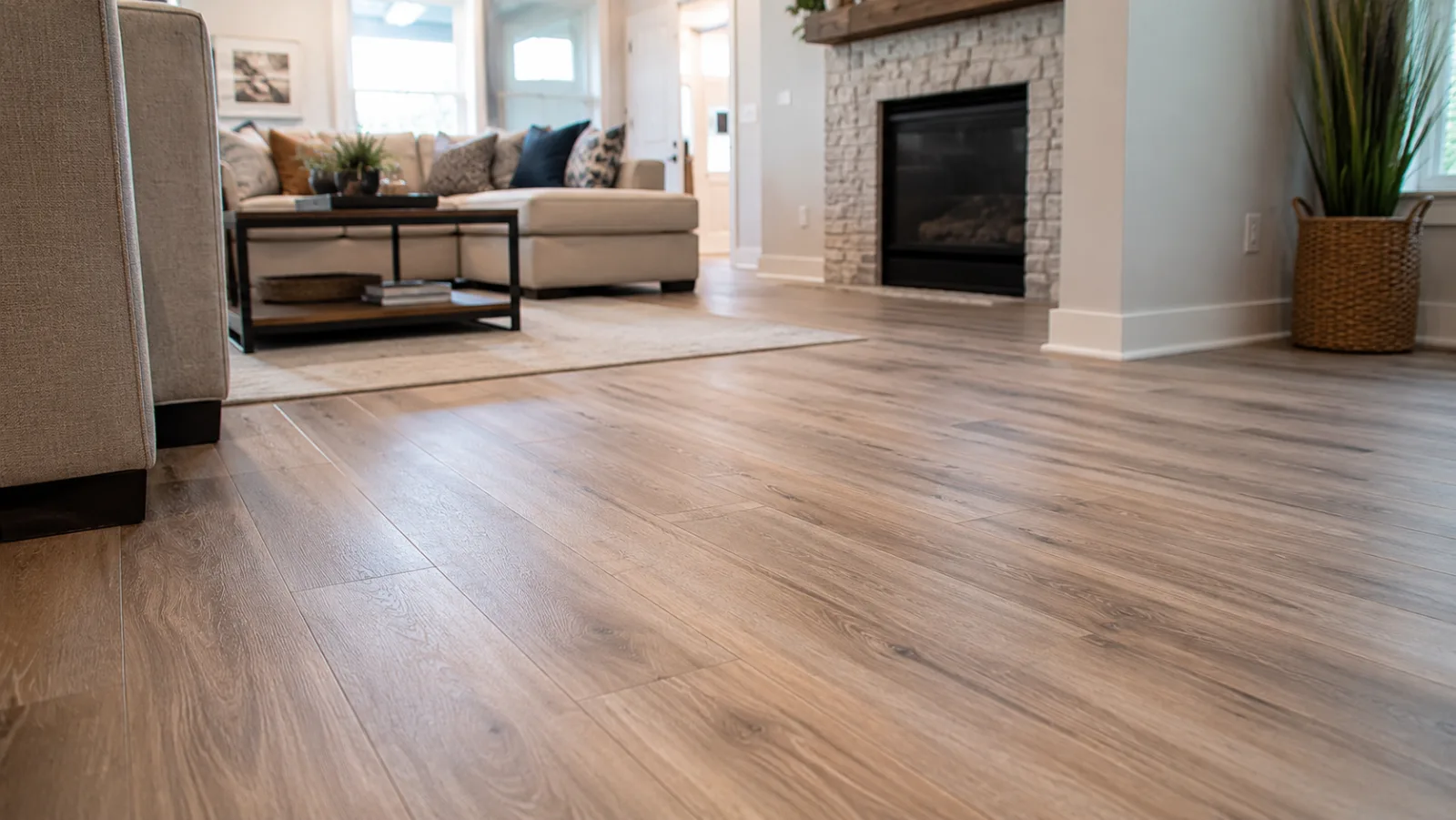 Vinyl plank living room project photo