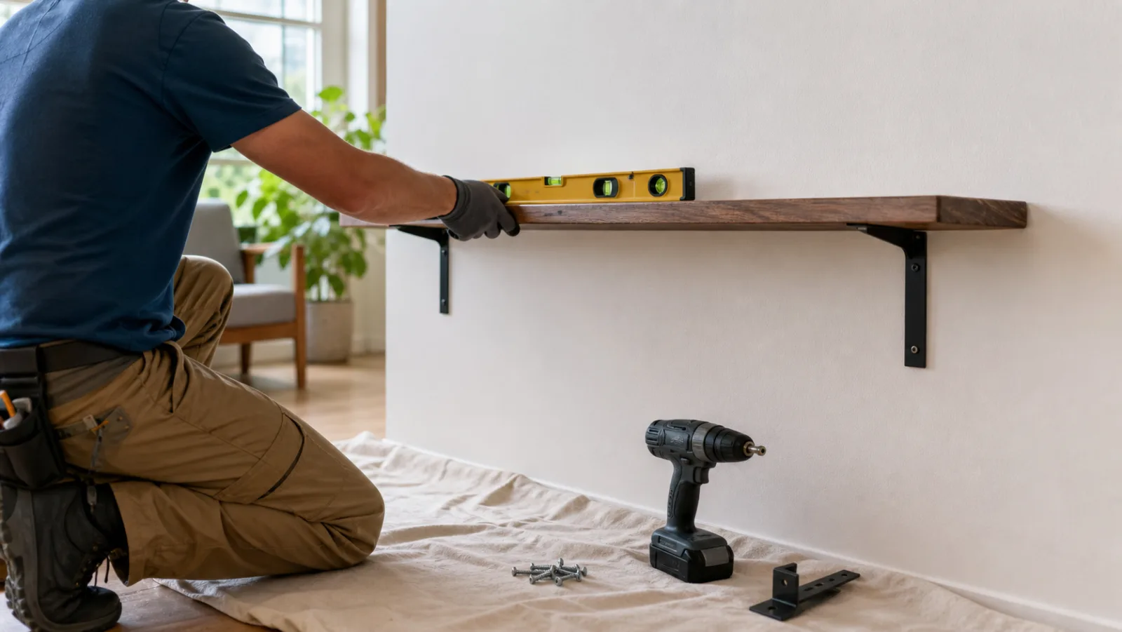 Shelf hanging project photo