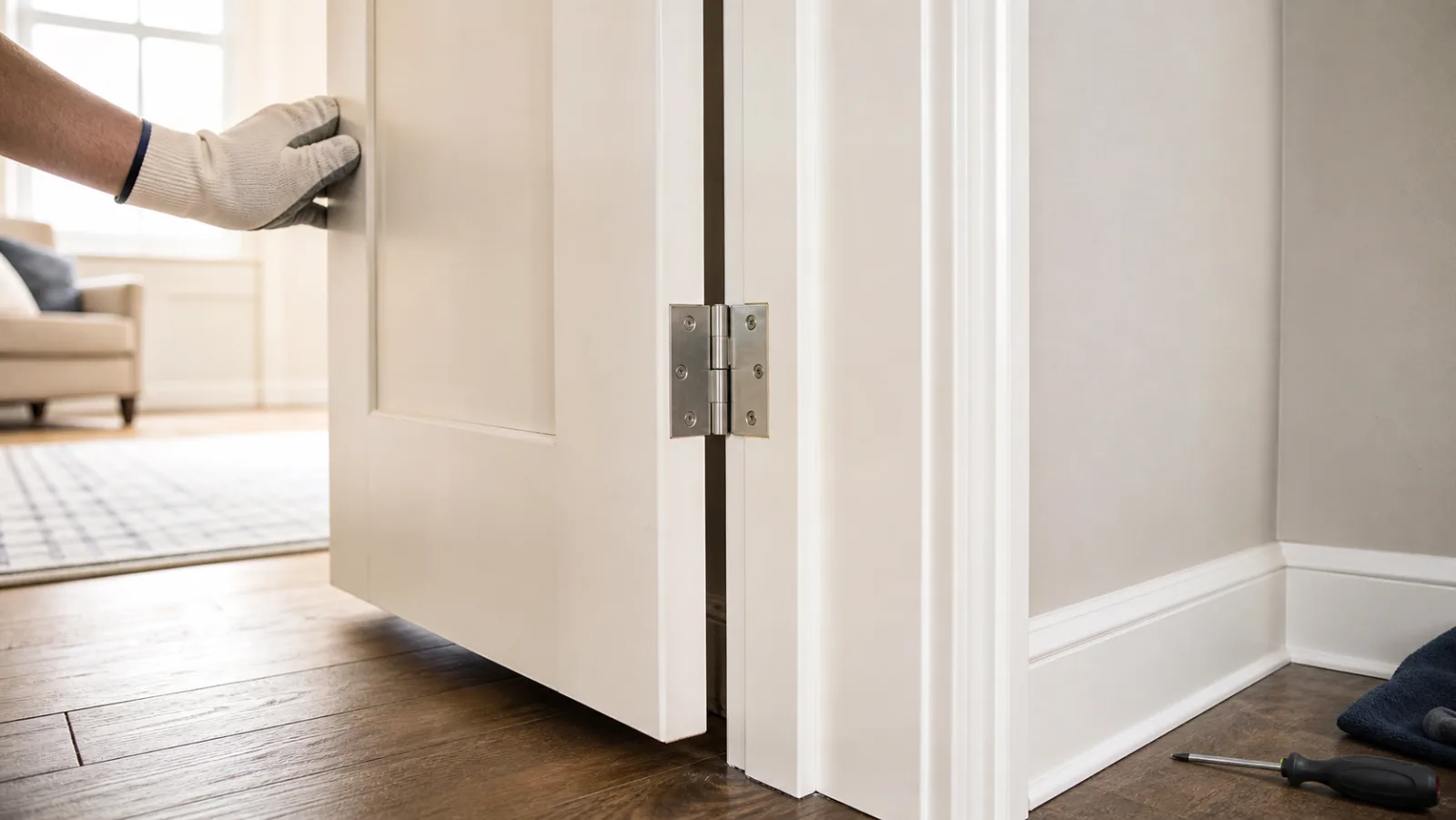Door hinge alignment project photo