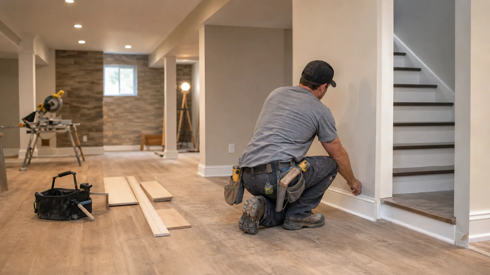 Finished basement project photo