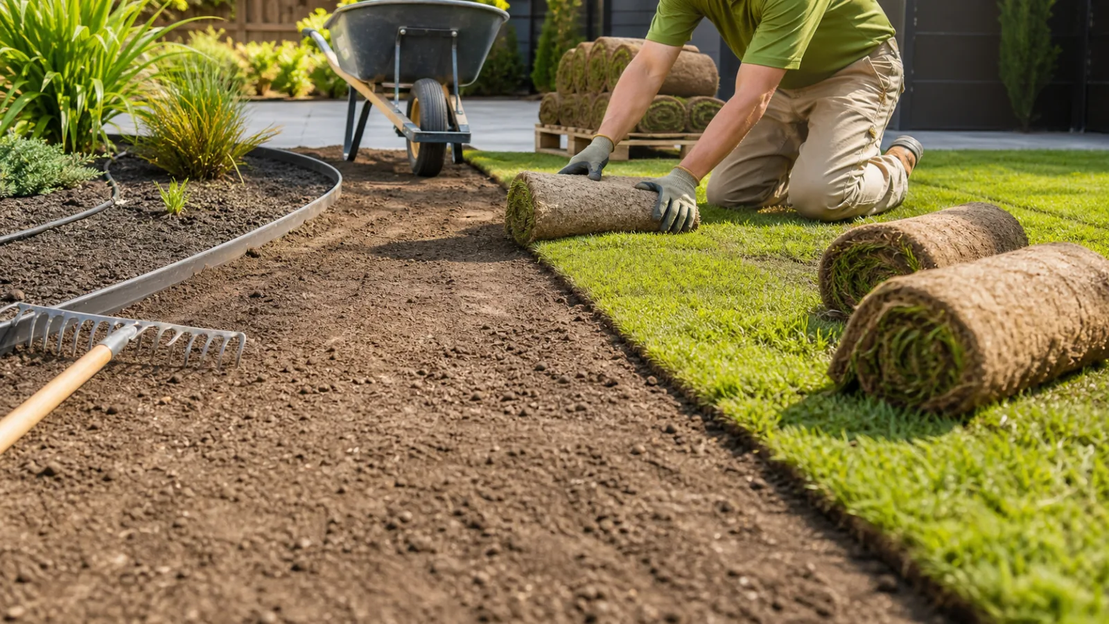 Sod rollout project photo