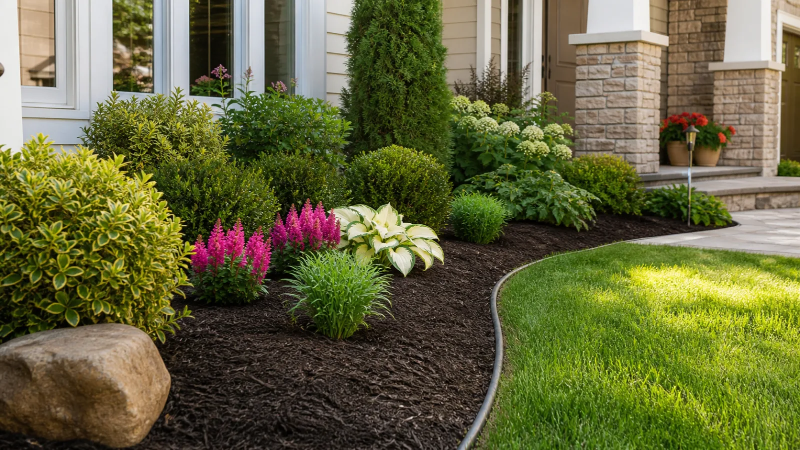Mulched garden bed project photo